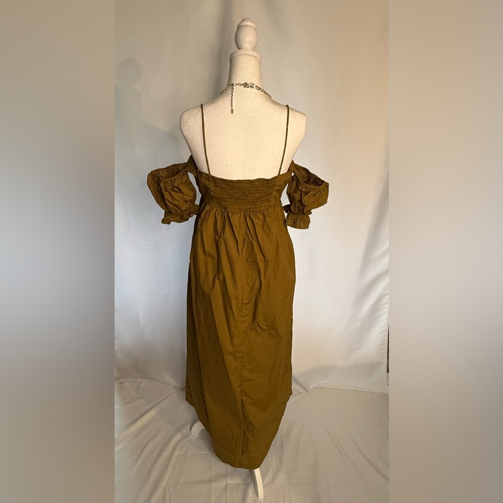 Chic Strapless Mustard Dress - Picture 3 of 4
